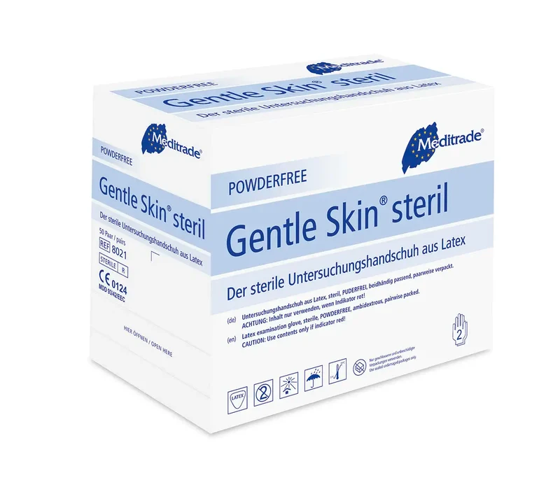 Gentle Skin® Latex Steriel Large – Poedervrije Onderzoekshandschoenen 50 Stuks
