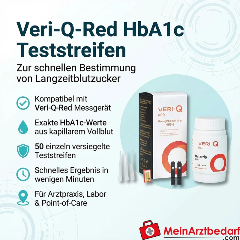 Veri-Q RED Hämoglobin-Teststreifen, 50 Stk.