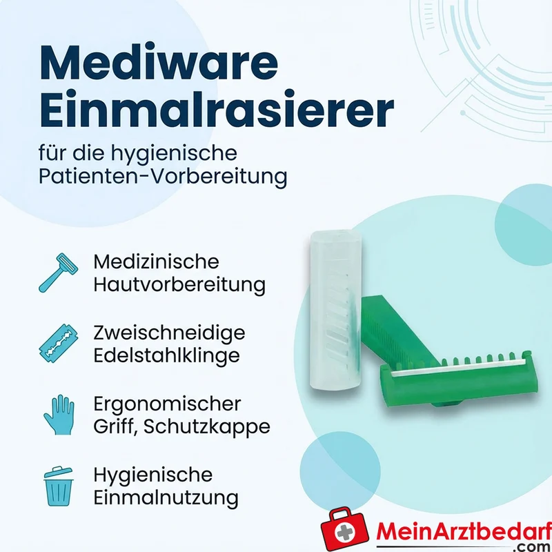 Mediware Einmalrasierer mit Schutzkappe, 100 Stk./Pkg.