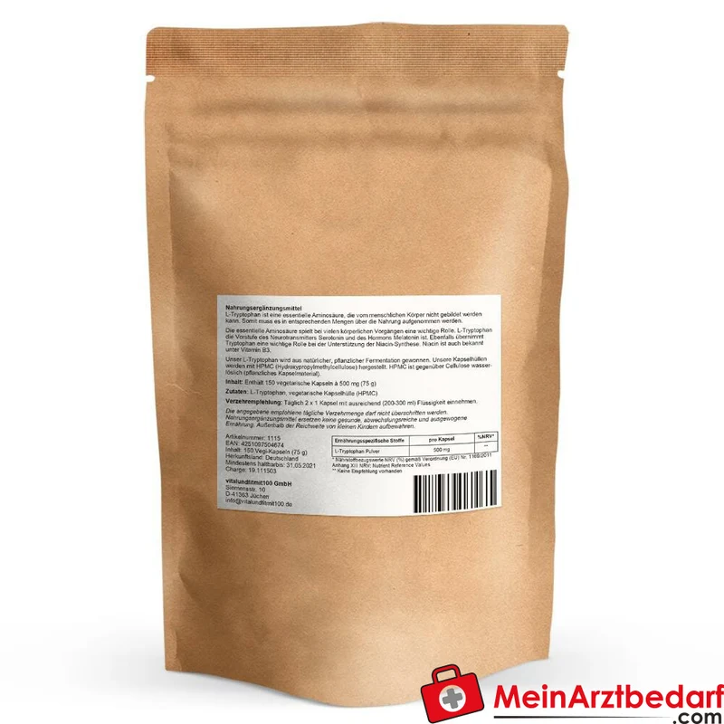 L-Tryptophan 500 mg Kapseln vegan 150 Stück