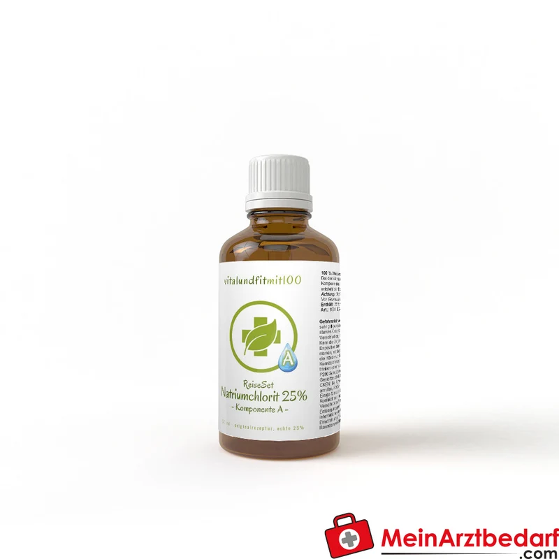 vitalundfitmit100 Natriumchlorit-Lösung 25% 50 ml Braunglasflasche mit Tropfeinsatz