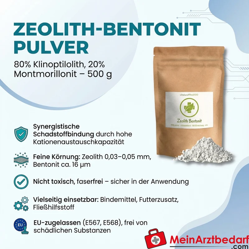 Zeolith-Bentonit Pulver 80% Klinoptilolith, 20% Bentonit 500 g