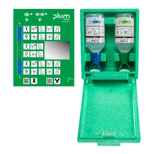 Plum Eye Emergency Station Duo oogspoeling in muurdoos 500/500ml