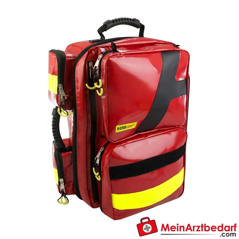 AEROcase Notfallrucksack EMS XL 55 l – 52×54×25 cm mit O2‑Flaschenhalterung, 7 transparente Modultaschen, abnehmbare Rückenriemen