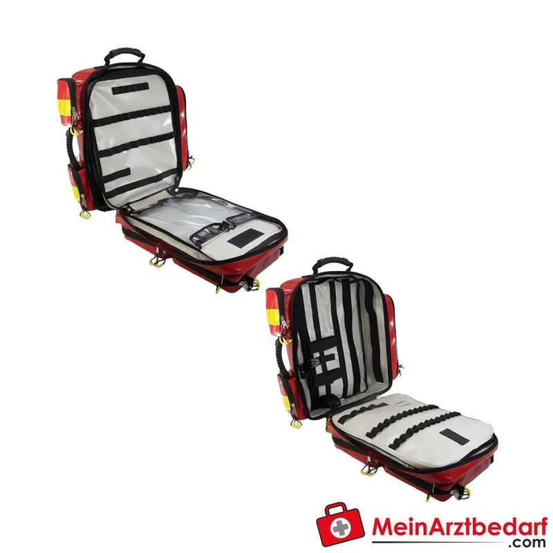 AEROcase Notfallrucksack EMS XL 55 l – 52×54×25 cm mit O2‑Flaschenhalterung, 7 transparente Modultaschen, abnehmbare Rückenriemen