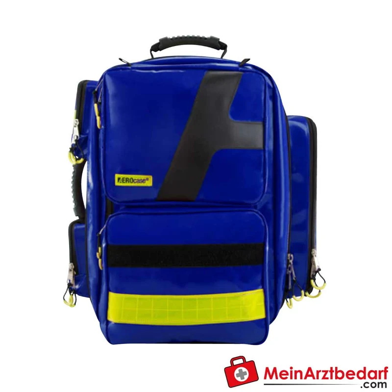 AEROcase Notfallrucksack EMS XL 55 l – 52×54×25 cm mit O2‑Flaschenhalterung, 7 transparente Modultaschen, abnehmbare Rückenriemen