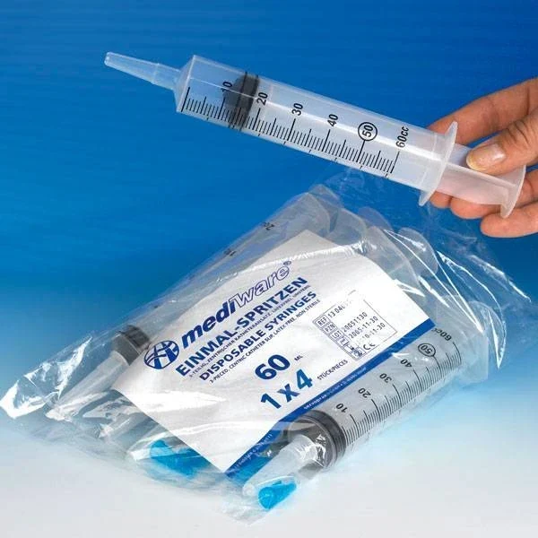 Mediware wond - blaas spuit 60 ml met catheter opzetstuk, 4 stuks niet steriel
