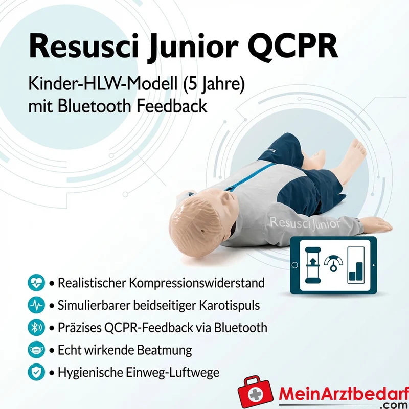 Laerdal Resusci Junior QCPR Kinder-HLW-Modell (5 Jahre) mit Bluetooth QCPR-Feedback