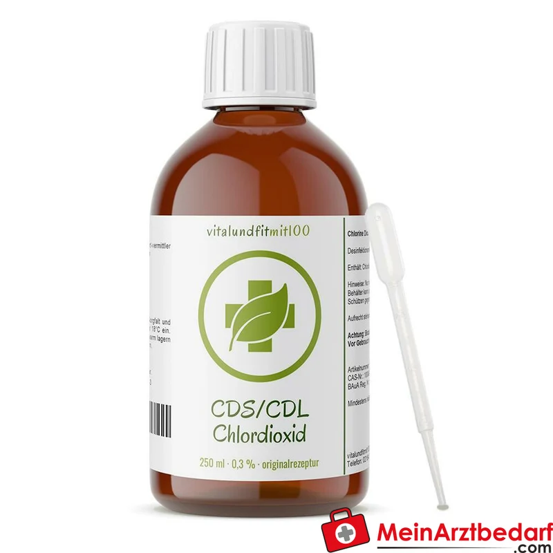 Chlordioxid-Lösung 0,3% Tropfflasche 250 ml Braunglas