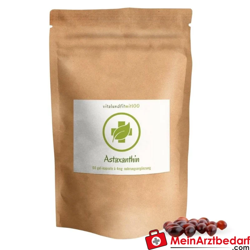 Astaxanthin 4 mg Kapseln mit natürlichem Vitamin E, pflanzliche Kapselhülle