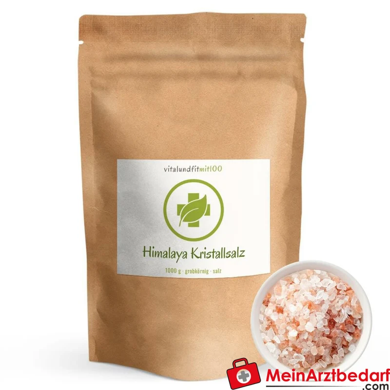 Himalaya Kristallsalz grobkörnig 1 kg Speisesalz zum Kochen, Würzen und für Bäder