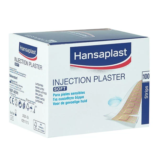 Hansaplast zachte injectiepleister 4 cm x 1,9 cm - 100 stuks
