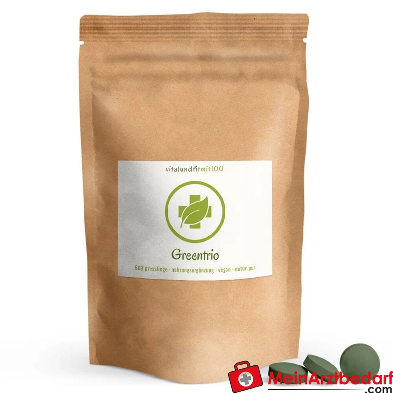 GreenTrio Tabs 250 mg Spirulina/Chlorella/Gerstengras Presslinge