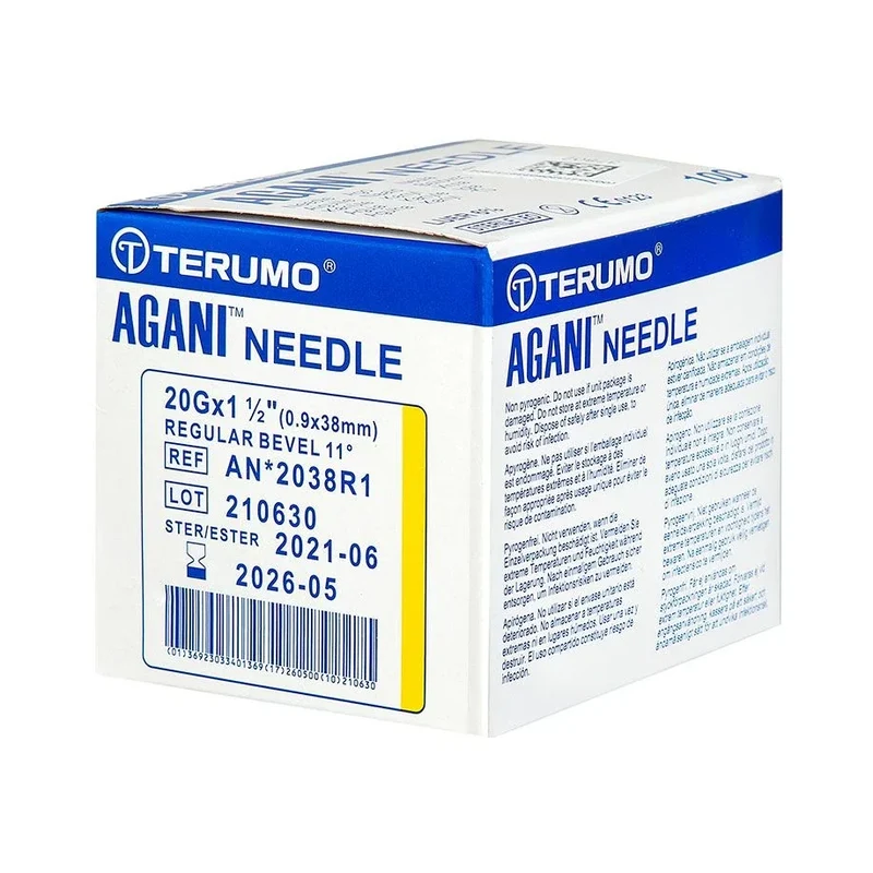 Terumo Agani injectienaalden 20 G, 38 x 0,90 mm Geel 100 stuks