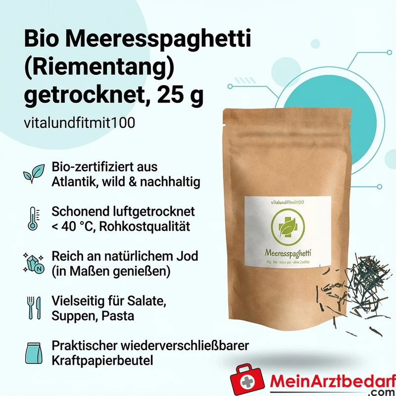 Meeresspaghetti (Riementang) getrocknet 25 g Rohkost glutenfrei jodreich