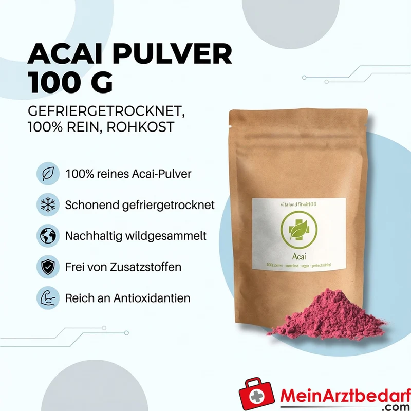 Acai Pulver 100 g gefriergetrocknet 100% rein Rohkost