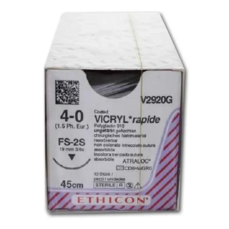 Vicryl Rapide usp 4-0 45cm FS-2S ongekleurd V2920G 12x1