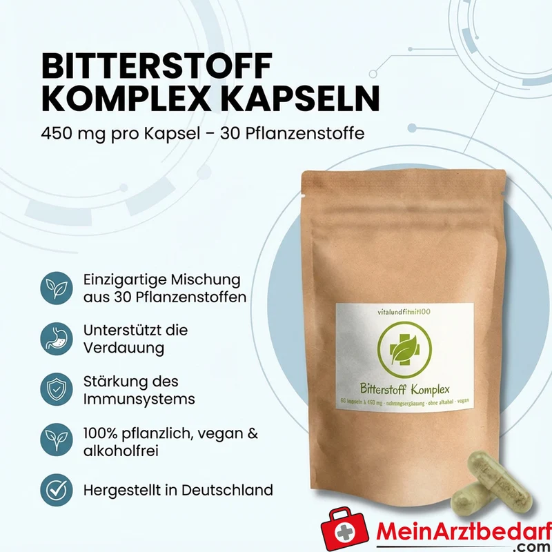 Bitterstoff-Komplex 450 mg Kapseln vegan 30 Pflanzenstoffe