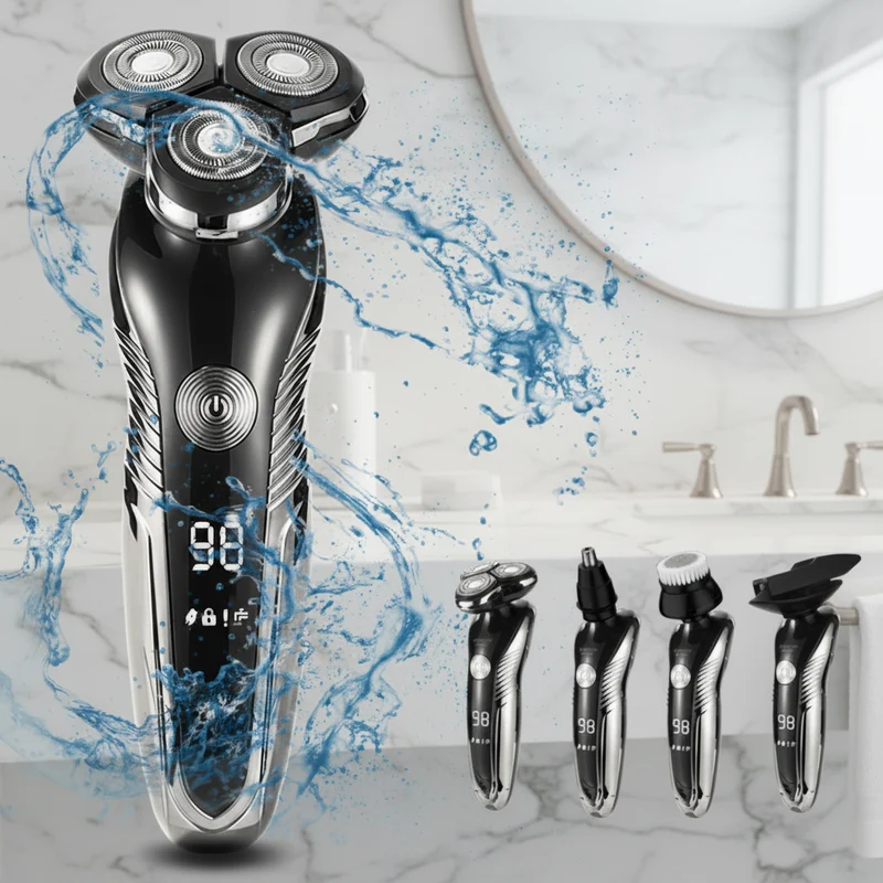 Elektrorasierer – wasserdichter Rasierer für Nass- und Trockenrasur mit USB-Aufladung