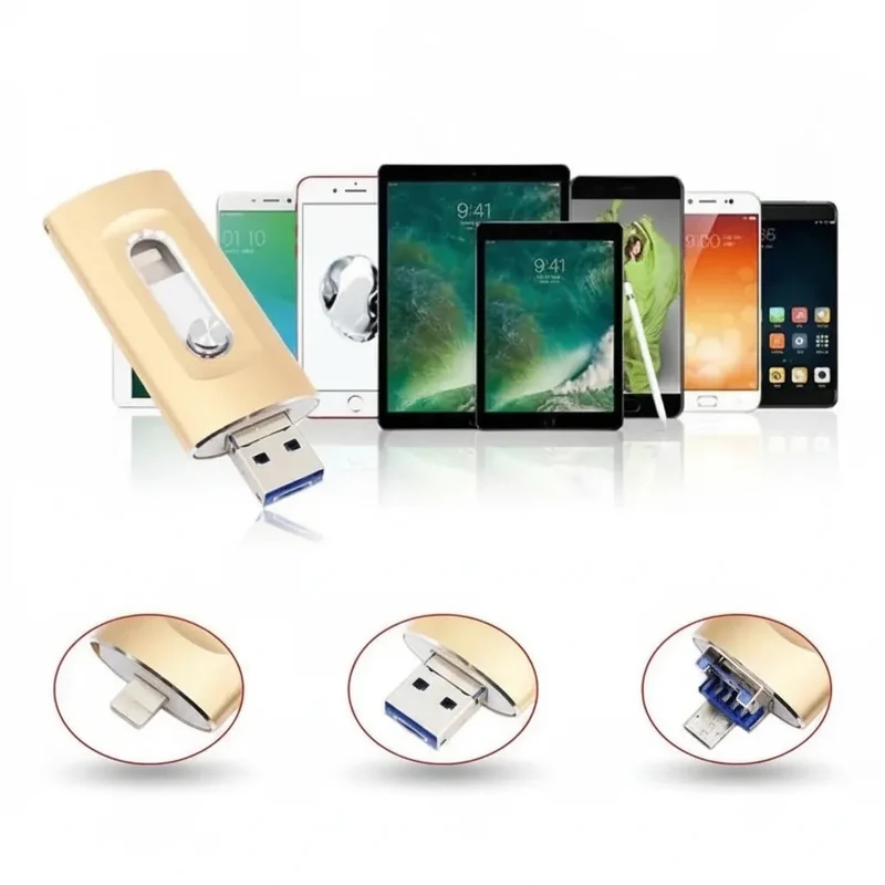 USB Stick iPhone 256GB – 3-in-1 Fotostick für Smartphone und Computer