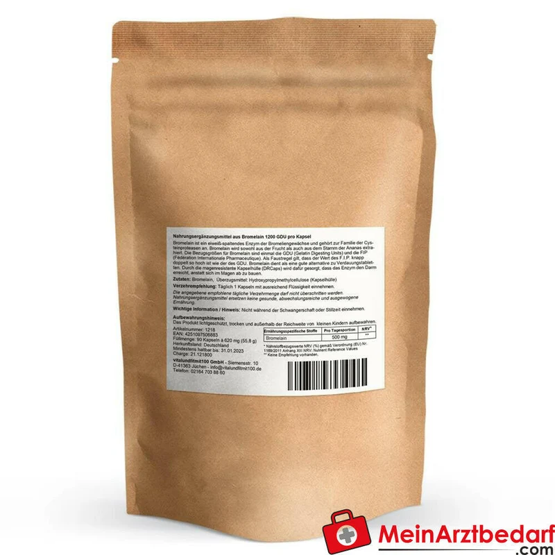 Bromelain Kapseln 500 mg (1200 GDU) magenresistente DRCaps