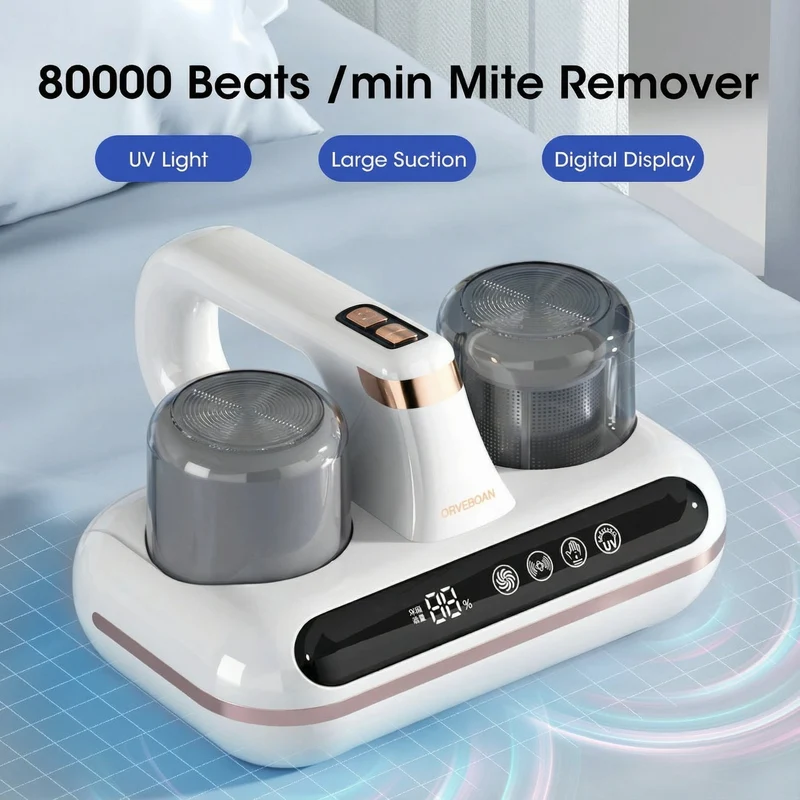 Milbenreiniger mit UV-Licht – Kabellos, HEPA-Filter & Starke Saugleistung