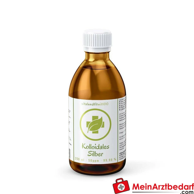 Kolloidales Silber 50 ppm Silberwasser 250 ml, Elektrolyse aus 99,99% Feinsilber