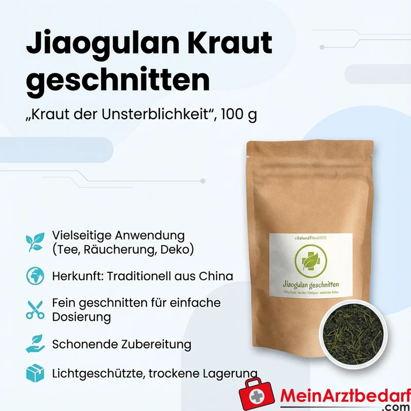 Jiaogulan (Gynostemma pentaphyllum) Kraut, geschnitten 100 g