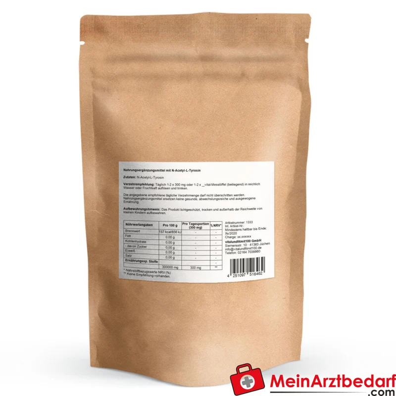 N-Acetyl-L-Tyrosin (NALT) Pulver 100 g vegan, fein löslich