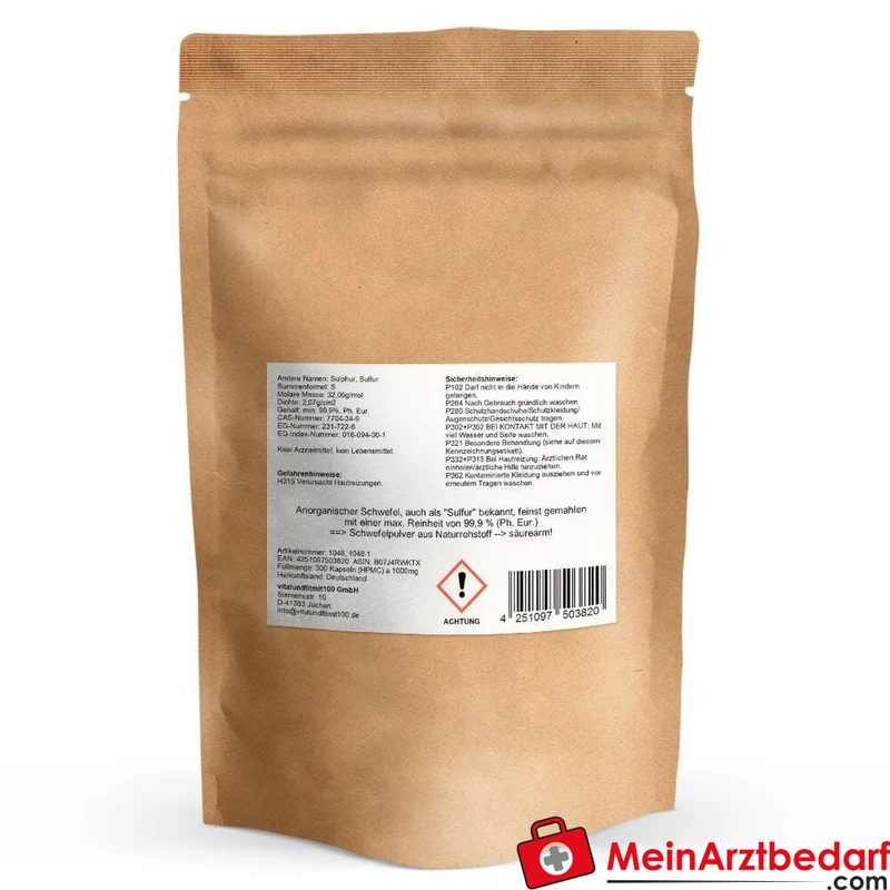 Anorganischer Schwefel 1000 mg Kapseln 300 Stück
