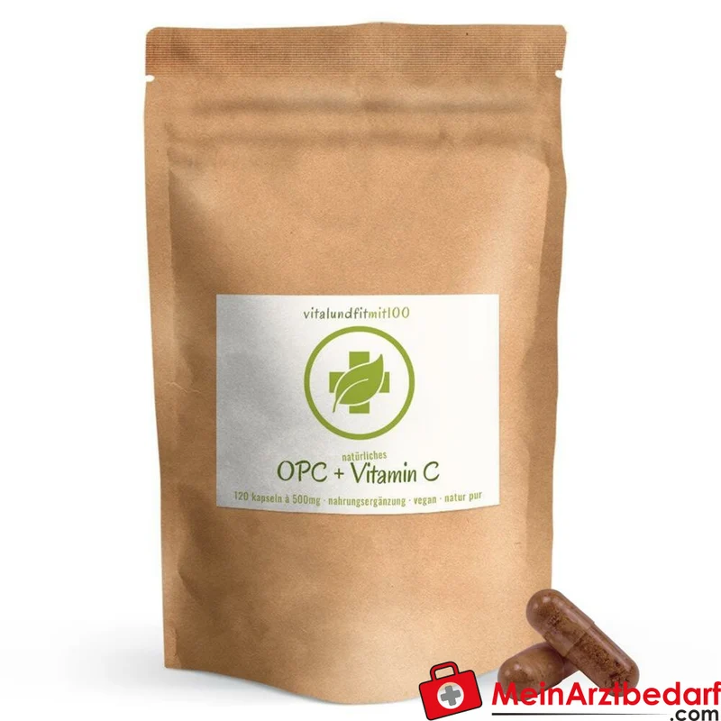 Traubenkernextrakt OPC 400 mg + Vitamin C (Acerola) Vegi-Kapseln 120 Stück