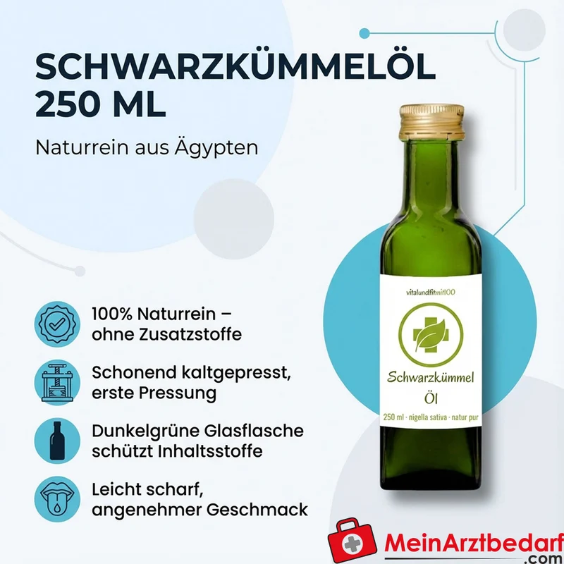 Schwarzkümmelöl (Nigella sativa) kaltgepresst 250 ml Ägypten naturrein
