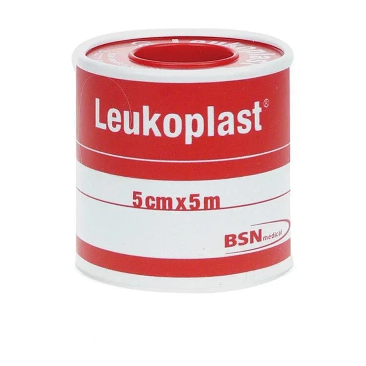 Leukoplast 5 cm x 5 m met ring 1 stuk