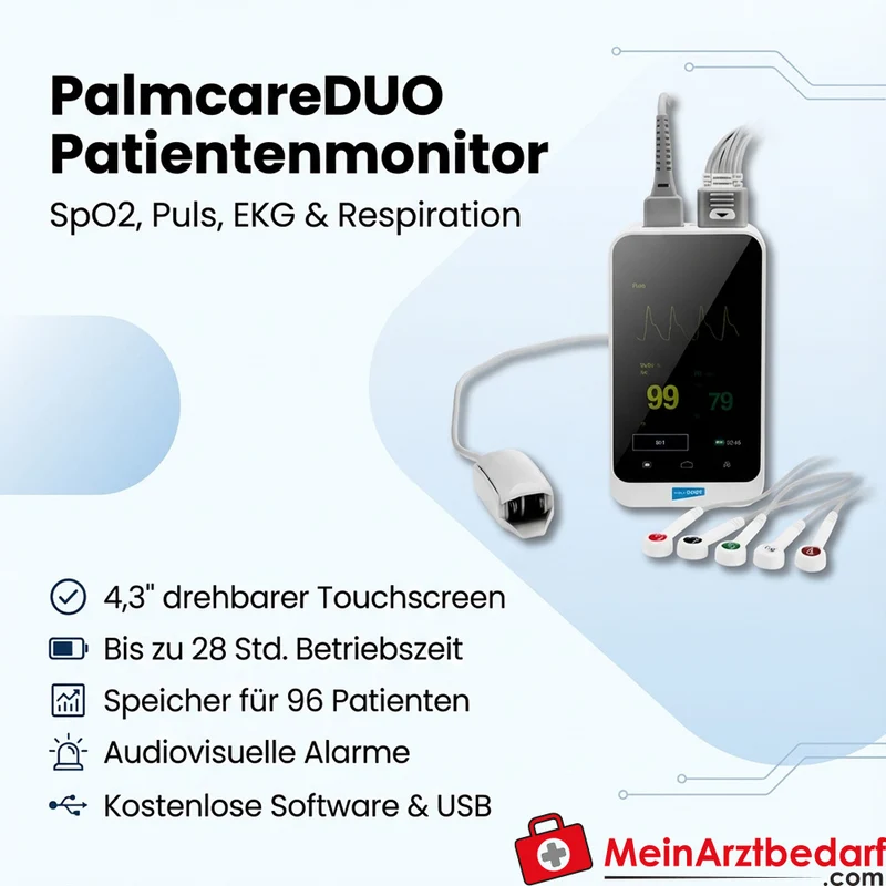 PalmcareDUO Patientenmonitor mit SpO2 und EKG-Messung