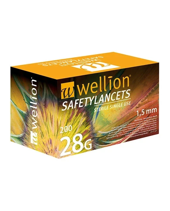 Wellion veiligheidslancetten 28G - 200 stuks