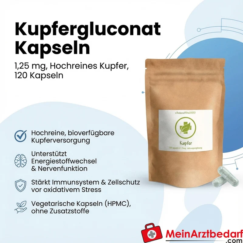 Kupfergluconat Kapseln 1,25 mg 120 Stück
