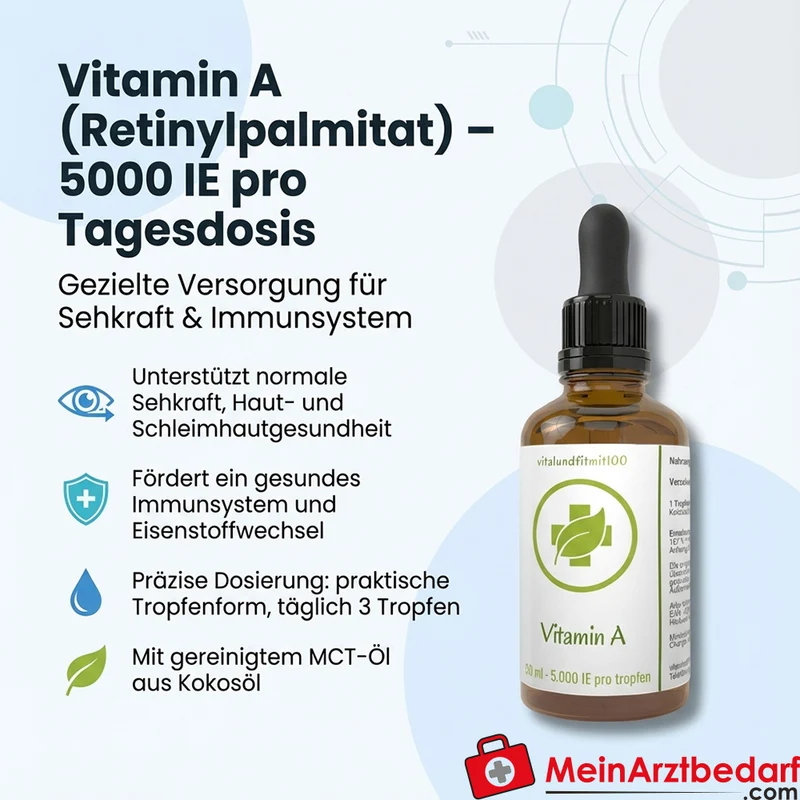 Vitamin A (Retinylpalmitat) 5000 IE pro Tag Tropfen 50 ml