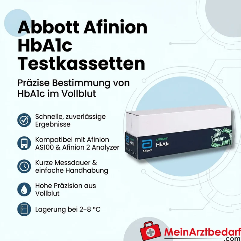 Abbott Afinion HbA1c Testkassetten für Afinion AS100/Afinion 2 Analyzer, 15 Stück
