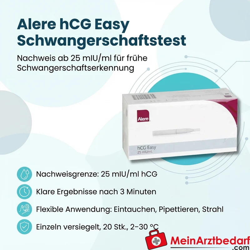 Alere hCG Easy Schwangerschaftstest 25 mIU/ml Urin Schnelltest 20 Stück