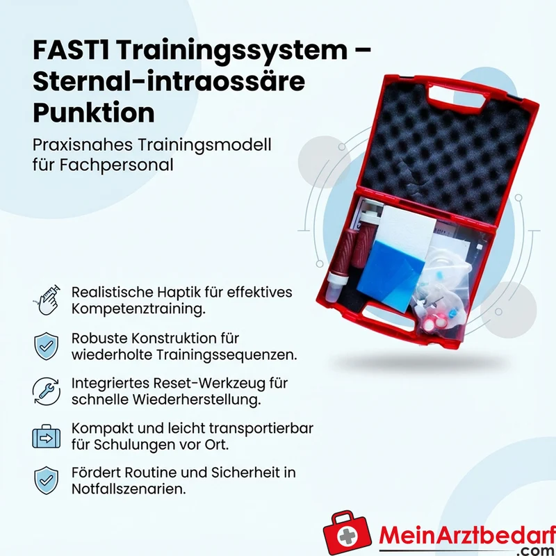 FAST1 Trainingssystem Sternal-Intraossäre Punktion Trainingsmodell kompakt mit Reset-Werkzeug