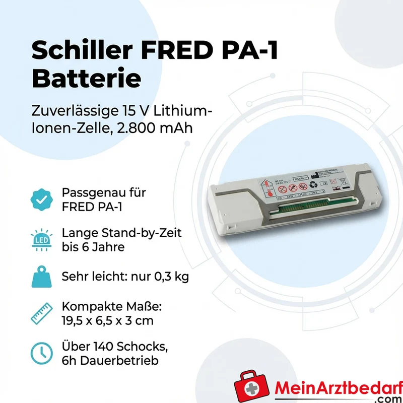 SCHILLER Batterie FRED PA-1 15 V Li-Ion 2800 mAh