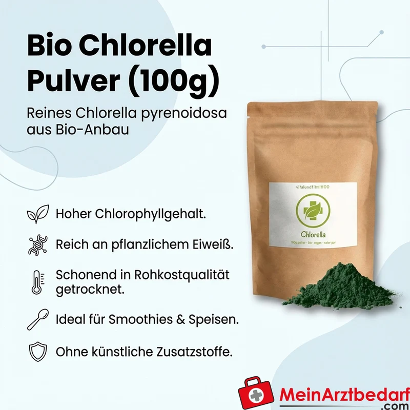 Chlorella Pulver (Chlorella pyrenoidosa) Rohkost 100 g