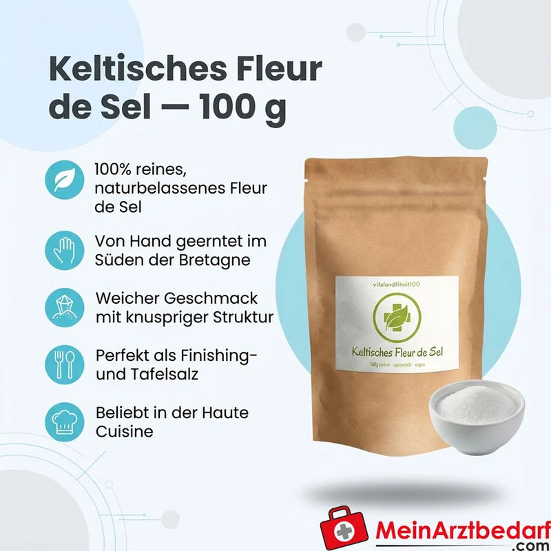 Keltisches Fleur de Sel Finishing-Salz handgeerntet aus Bretagne 100 g