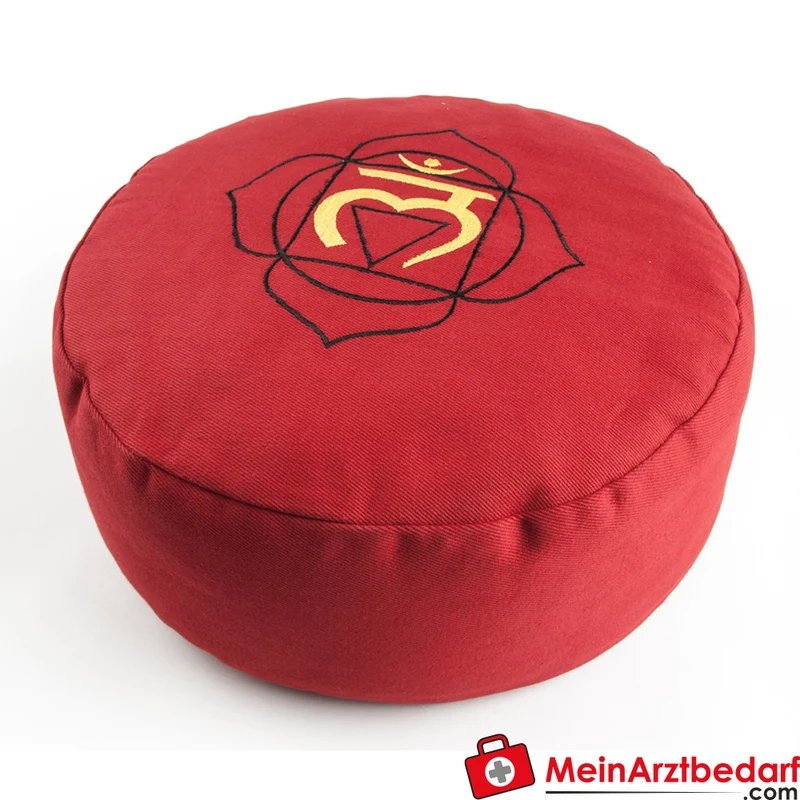 Berk Meditationskissen Wurzelchakra 36x15 cm Buchweizenspelz Baumwollbezug