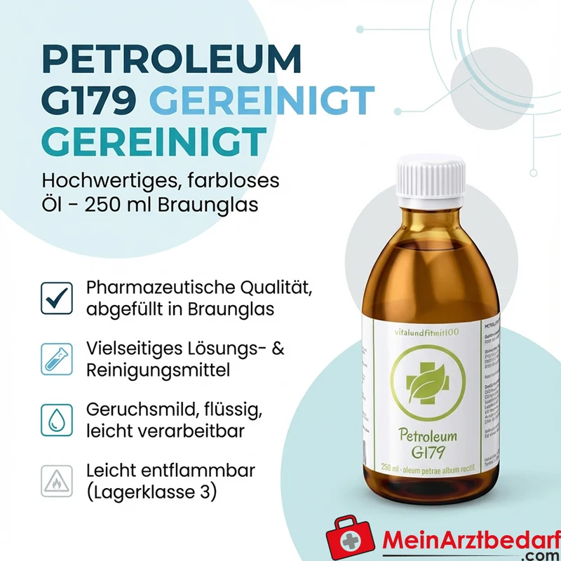 Petroleum G179 gereinigt 250 ml Braunglasflasche Lösungsmittel Trägerstoff
