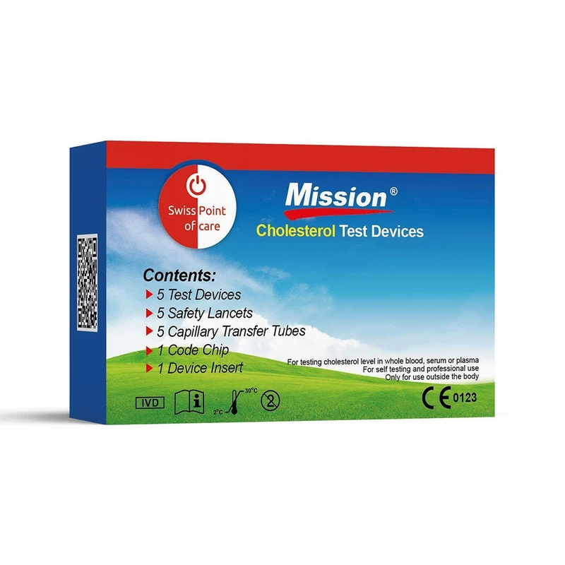 Mission® Cholesterol 3 in 1 Teststrips 25 stuks + 25 capillairen