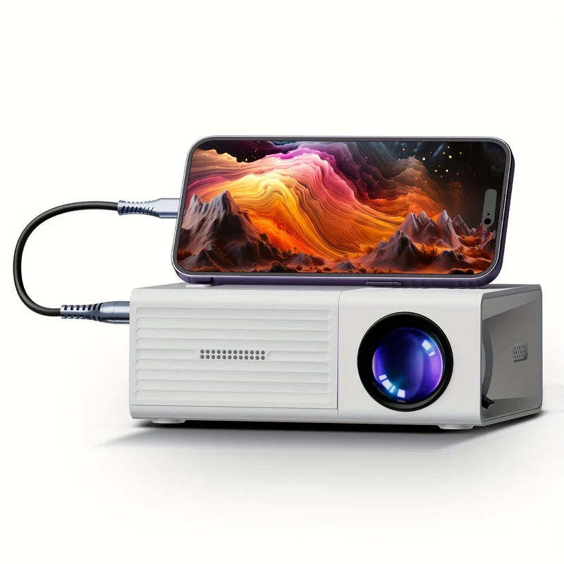 Mini Projektor – Tragbares Design mit 3000 Lumen & HDMI/USB für Klare Bilder überall
