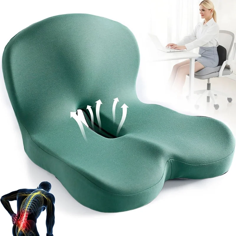 Sitzkissen – Ergonomische Form mit Atmungsaktivem Memory-Schaum & Rutschfester Unterseite
