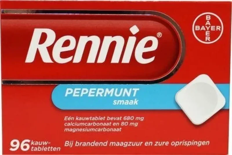 Rennie pepermunt 96 kauwtabletten