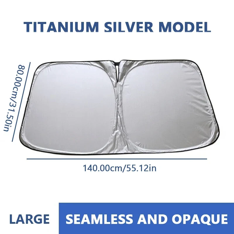 Auto Sonnenschutz Faltbar – Silberner UV-Schutz für Frontscheibe 140 × 80 cm